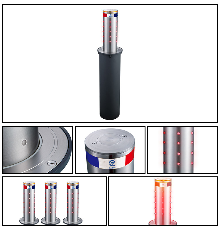 3.5 Seconds Rise Electric Parking Bollards 3 Seconds Fall Intercept 600mm LED Bollard