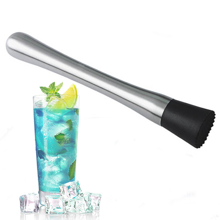 8.26 Inch Stainless Steel Cocktail Muddler Fruit Based Drinks Mojitos Muddler