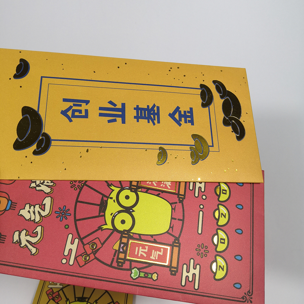 Hot Stamp Custom Red Packet Art Paper Chinese New Year Red Envelope cartoon Shape