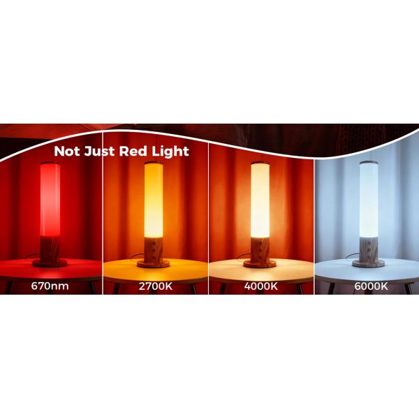 670nm Red Light & 10000LUX Sun Lamp with Remote, Timer & Dimmable Brightness for Sleep Aid & Relaxation