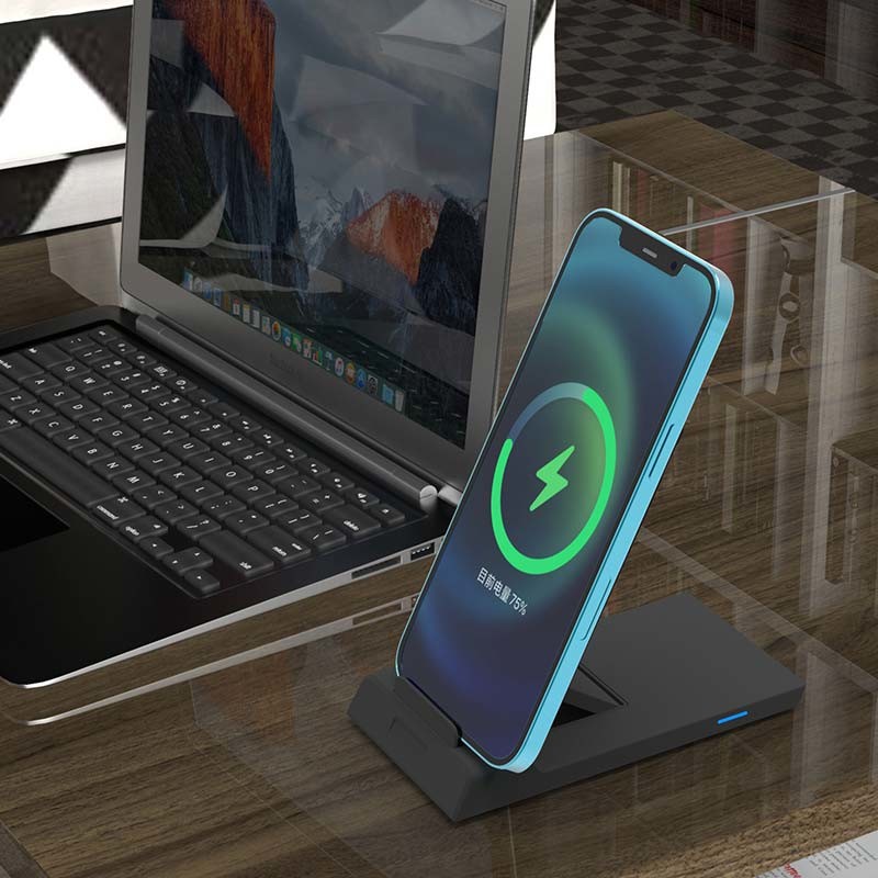 ABS PU Qi Standard Desktop Wireless Charger Response Long Distance