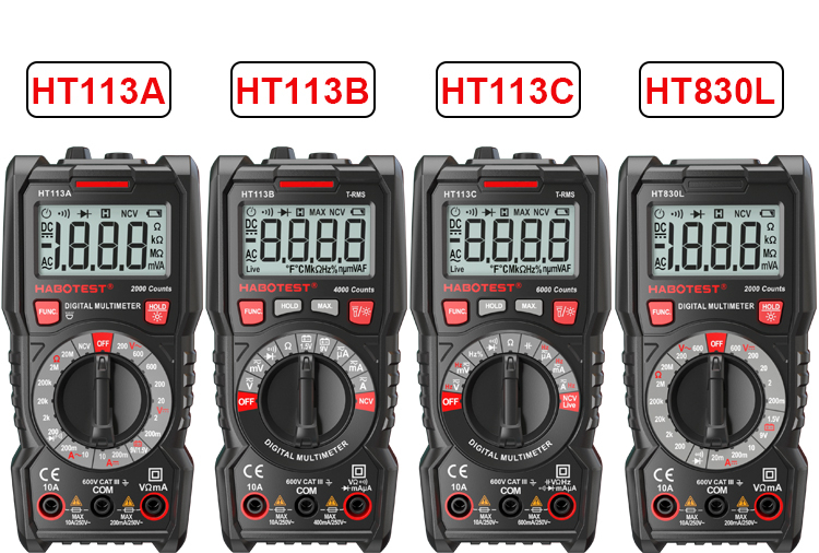 HT113C Capacitance Test Multimeter , NCV Live Wire TRMS 6000 Count Multimeter