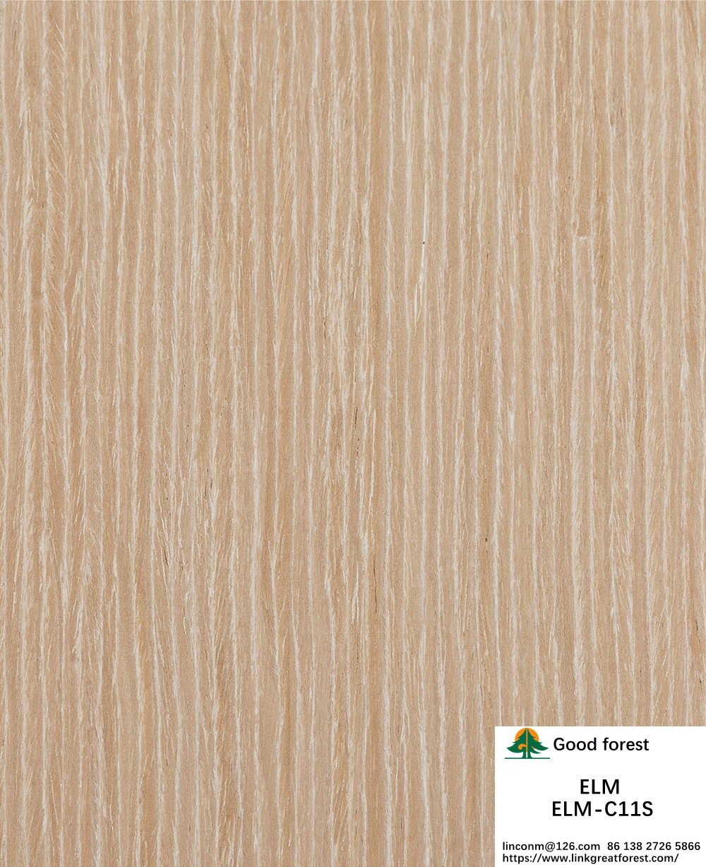 Customized Recon Elm Wood Veneer Straight Cut And Crown Cut For Cabinet Face Of 2500*640 Mm