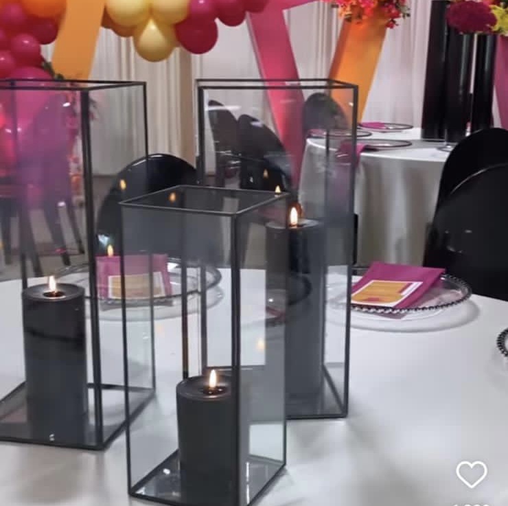 Black Wedding Candle Holder Centerpieces Candelabra For Table 40cm 45cm