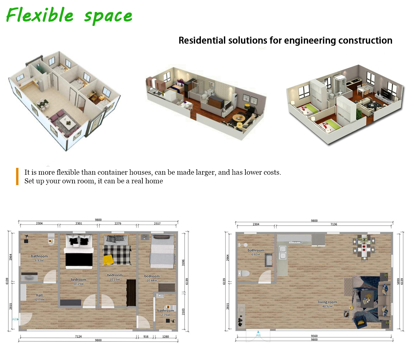 Customizable Options Steel Prefab Tiny Home Kit for Store Hotel Engineering Hospital
