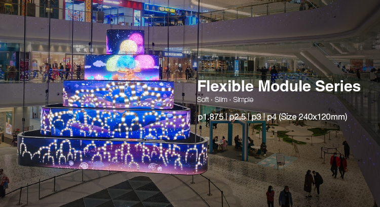 SMD Full Color Indoor Customized Flexible LED Panel Column Cylinder Soft LED Screen P1.875 P2 P2.5 P3 Curved LED Display