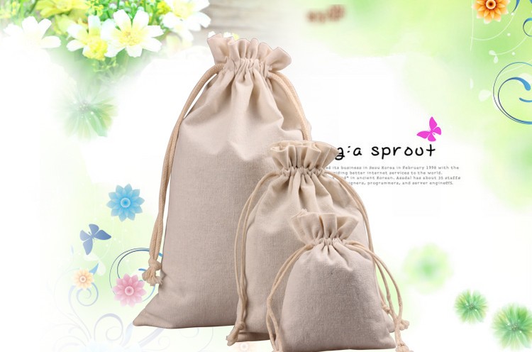 Customize Linen Mini Drawstring Bag Gift Pouch Jewelry Bag Cotton Pocket