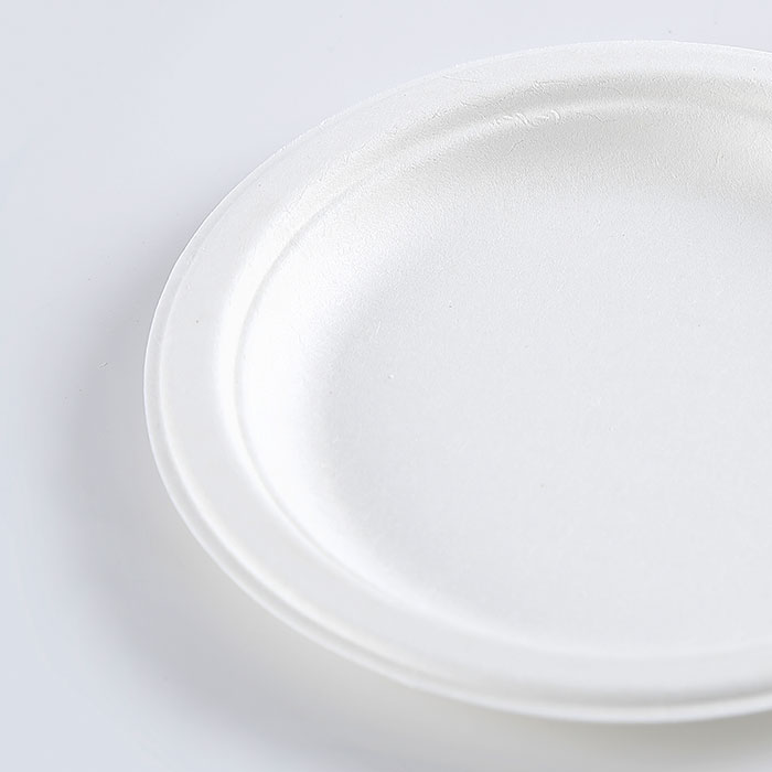 Custom eco friendly round party paper plate 7 inch biodegradable disposable sugarcane bagasse plate