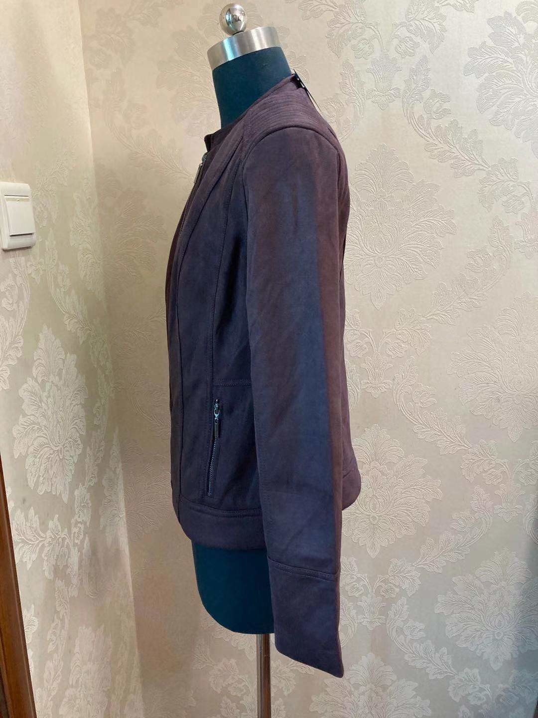 95% Polyester 5% Elastane Sueded Ladies Bomber Jacket