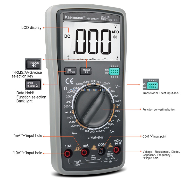 Kaemeasu 02S Professional Digital Multimeter True RMS Meter OEM ODM