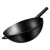 Buy cheap Uncoated Flat Bottom Deep Cast Iron Fry Pan 12.5inch Wear Resistant from wholesalers