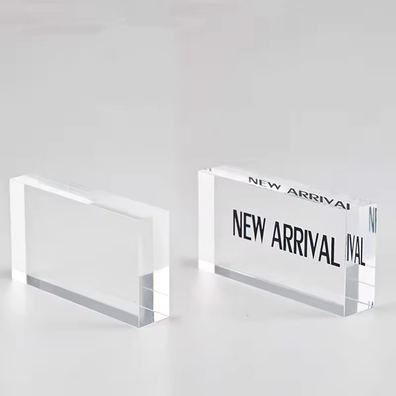 Custom Size Clear Acrylic Sign Block Acrylic Logo Block For Personalized Name Title