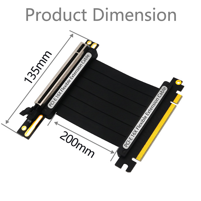 PCIe 3.0 X16 PCI Express 90 Degree GUP With 3.3v/12v Power LED (20cm)