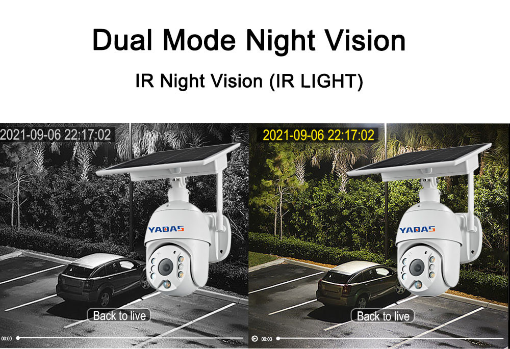 2K Home Security Camera 0.003W Standby Power Solar WiFi CCTV Camera
