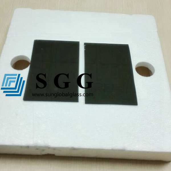 Top quality 4mm dark grey reflective glass panel