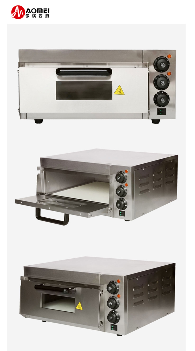 Stainless Steel Commercial Electric Deck Oven with Stone 2000W Power