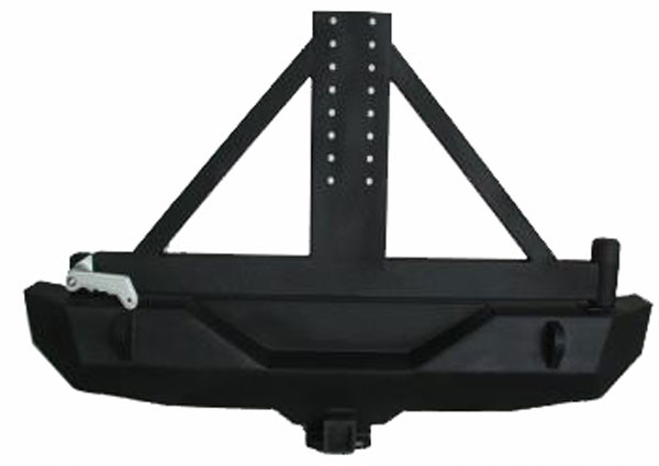 Heavy Duty Rear Bumper with Spare Tire Rack for 07-16 Jeep Wrangler Jk
