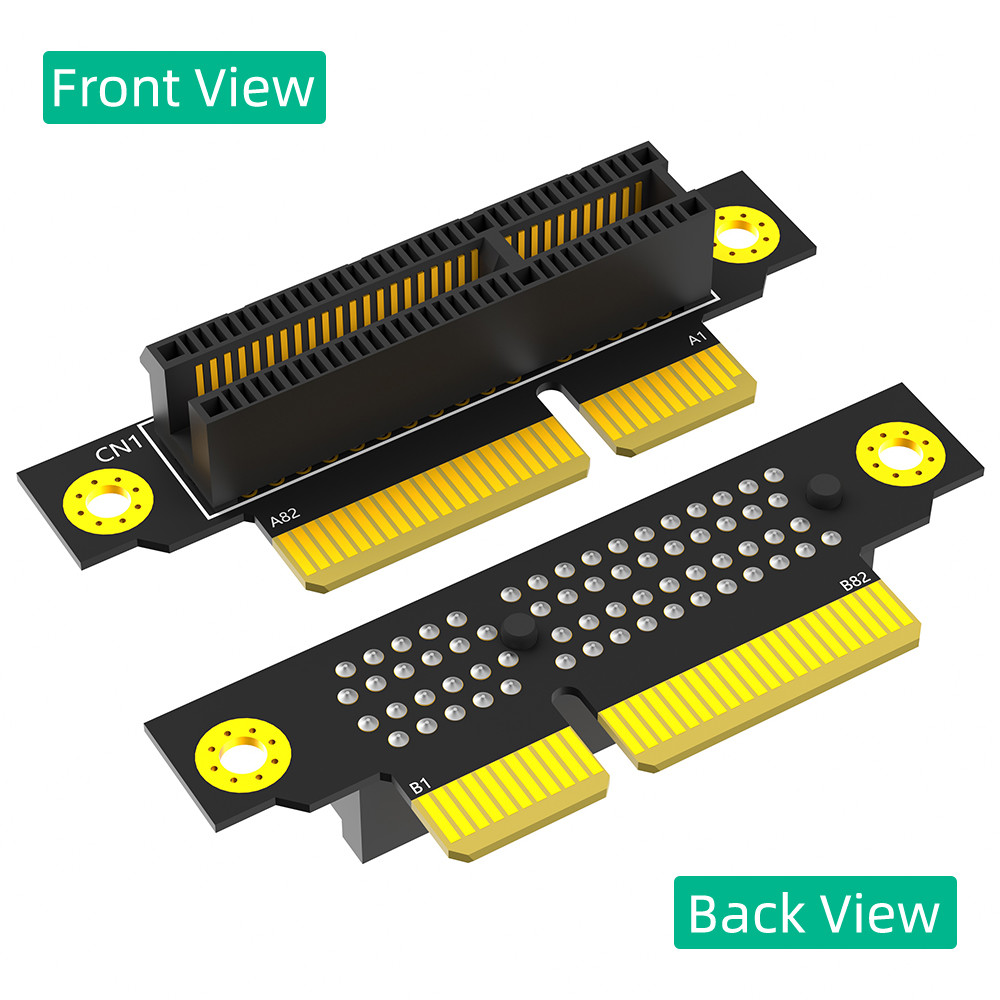 Reverse 90 Degree PCI-E 3.0 4X Slot To X4 Adapter Riser Card For 1U Server Case - Installation Direction Towards CPU
