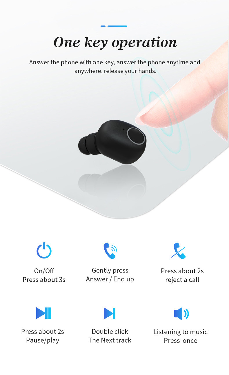TWS Wireless Earphone Q1 High Quality BT Earbuds HiFi Sound Waterproof BT 5.0 for Smart Phone