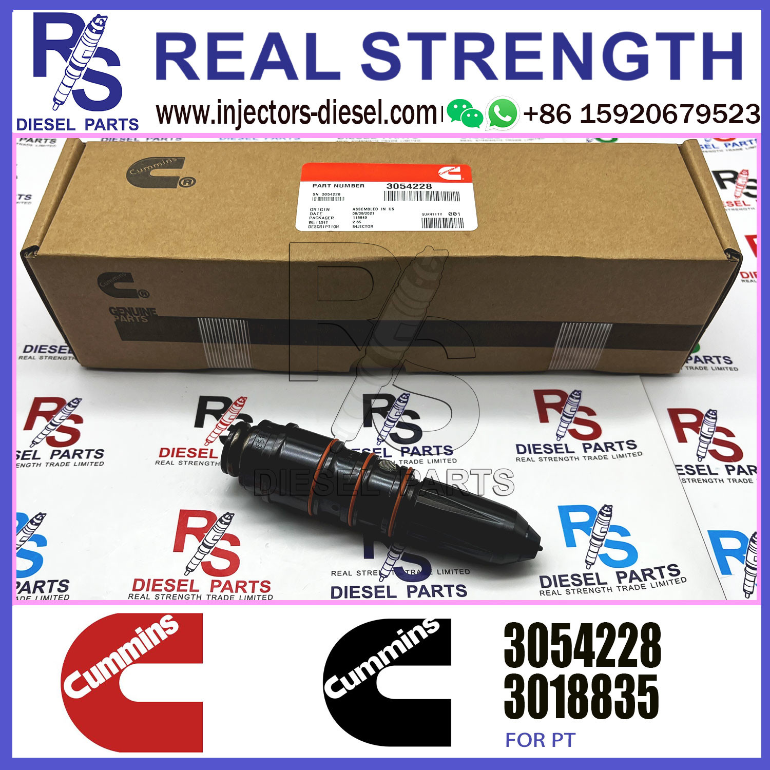 NT855 Diesel Engine Fuel Common Rail Injector 3045102 3054233 3054228