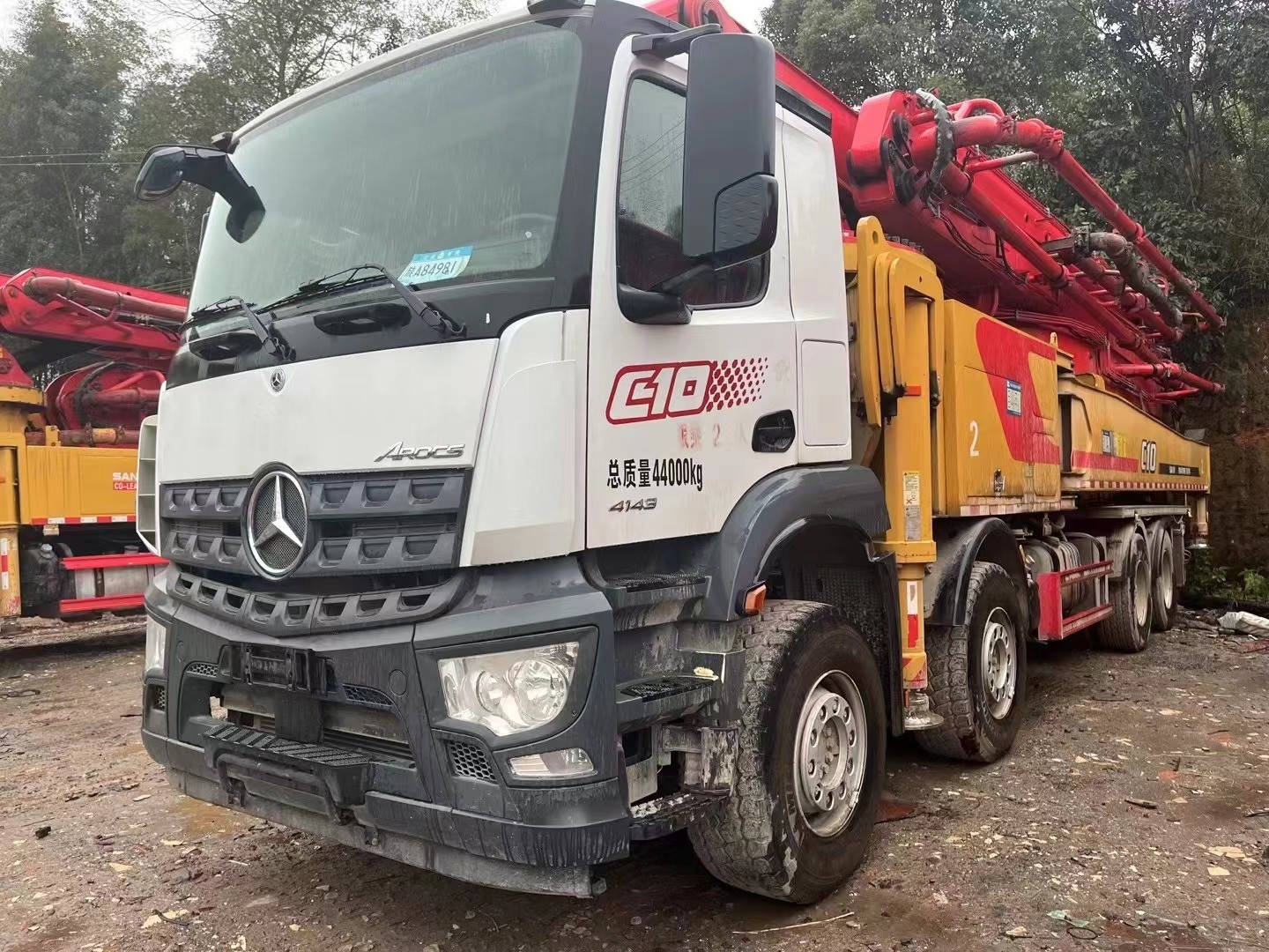 2021year Sany 62m Used Concrete Pump Truck With Yellow And Red Color And Flexibility