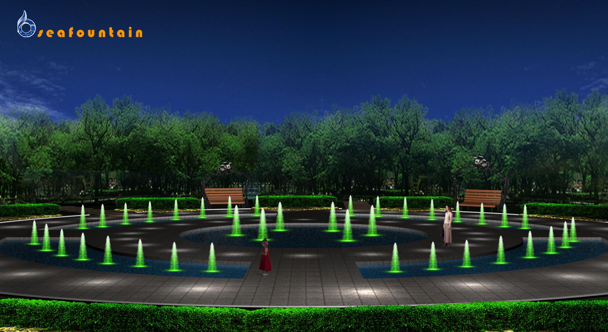 Multicolored LED Stainless Net Dry Floor Fountains
