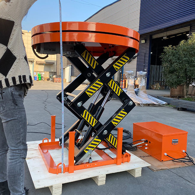 Electric Hydraulic Scissor Lift Tables Multi Stage Scissor Lift With Rotating Tops 1200mm Up To 1000kg