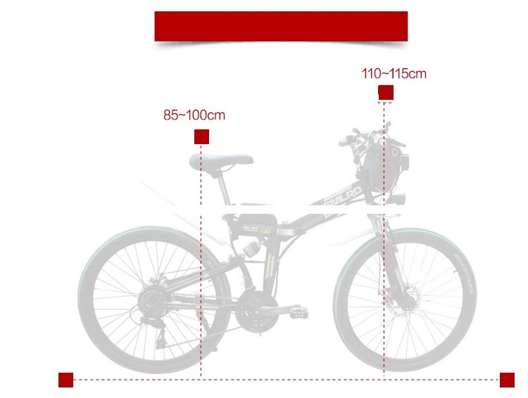 Hi - Ten Brushless Electric Bike 26 Inch 48v Steel Suspension Folding Frame