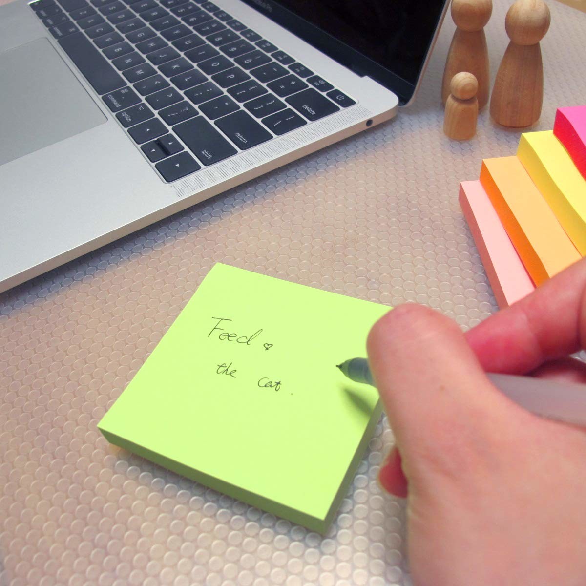 3 X 3 cm Matt Lamination Colorful Sticky Notes , 12 Pads 1200 Sheets Memo Pad Paper