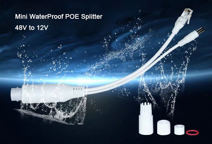 Mini Waterproof PoE Splitter 10/100M 48V to 12V for POE switch and IP Cameras