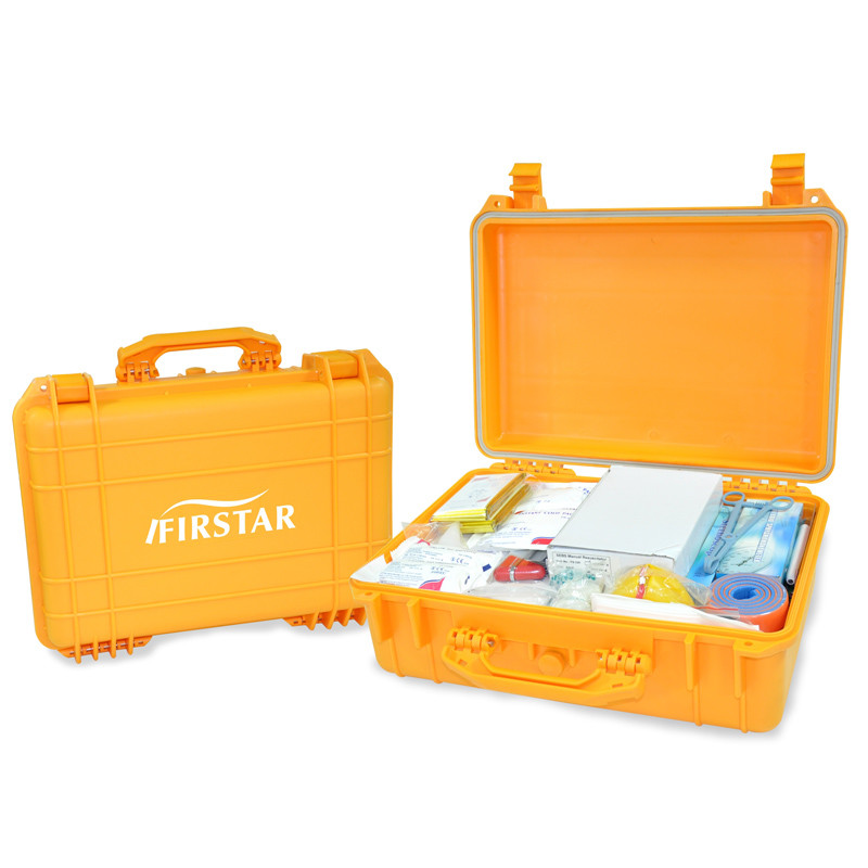 Marine Waterproof First Aid Kit For Boats Sea Platform Yellow Box 46.5x36x18cm