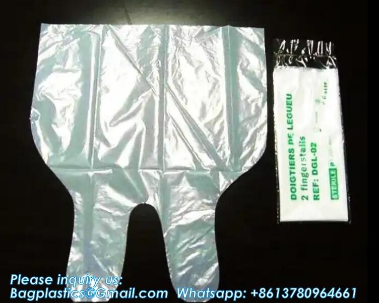Disposable Non-Slip Finger Stall Finger Cot 2 Finger-gloves, Medical Using Individual Disposable Plastic Finger Cot