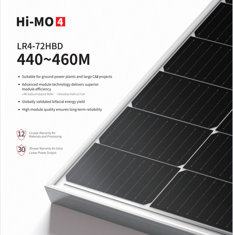 Dual Glass LONGi PV Modules AKS Longi Himo 4 LR4-72HBD Harf Cell