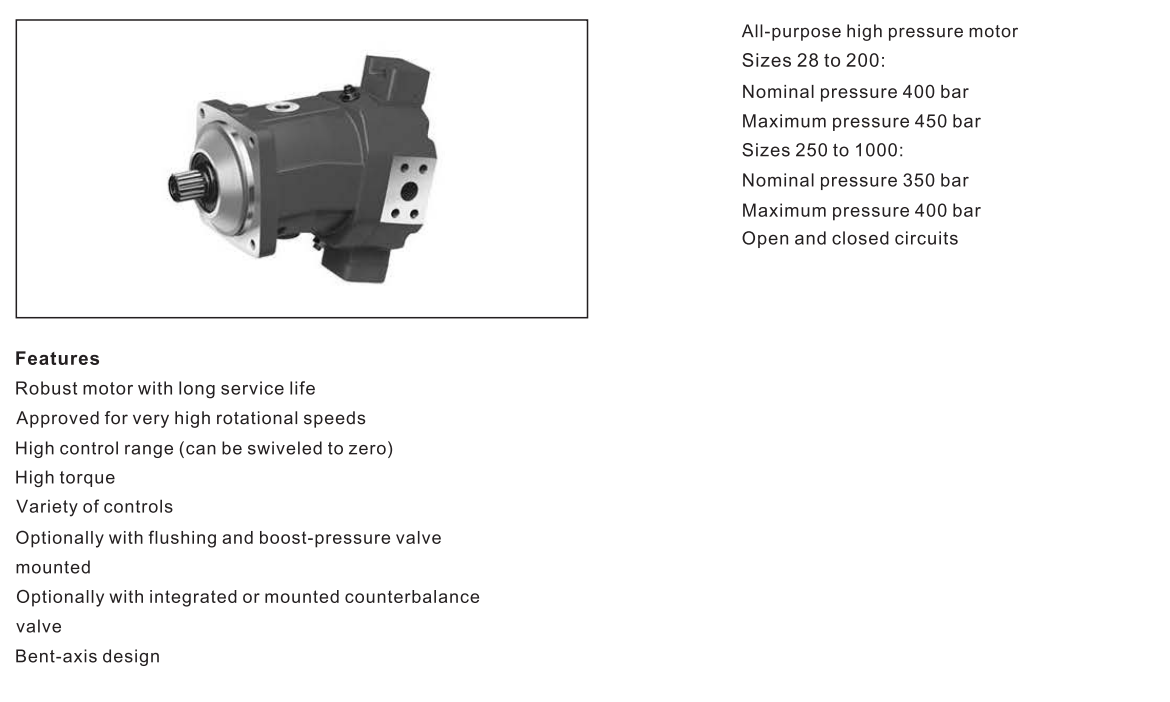 Hydraulic Piston Pump And Motor A6VM200 A6VM Compact And Versatile Rexroth Hydraulic Pump For Various Industries