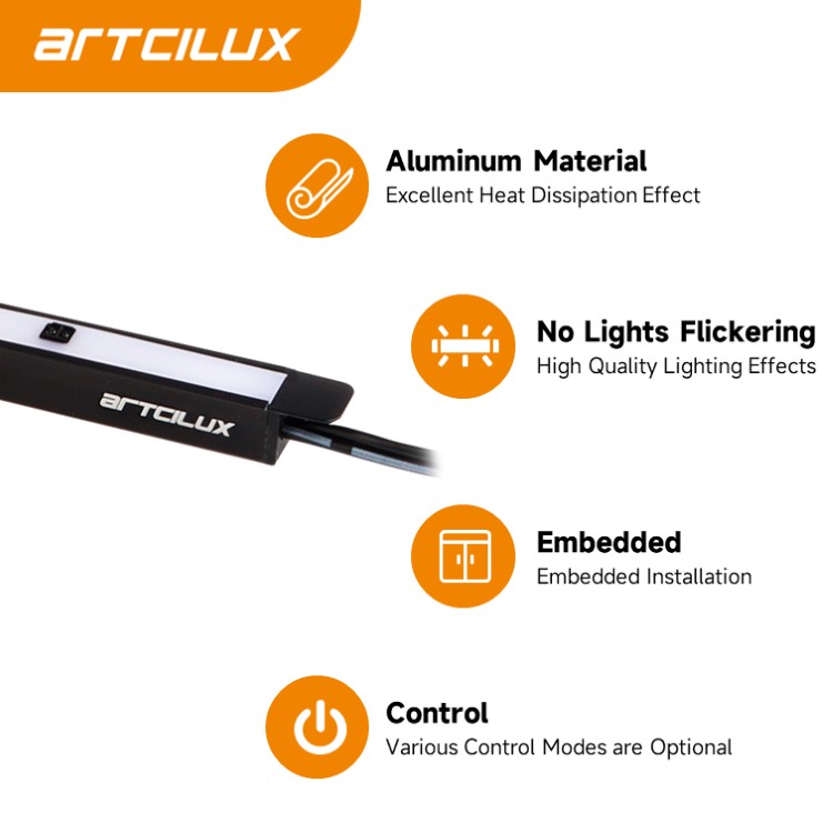Embedded LED Cabinet Strip Light Ultra Thin 7mm Width Customized Length