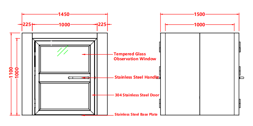 High-Traffic Floor Pass Box | 304 Stainless & IP66 Rating | 1450x1140x1170mm