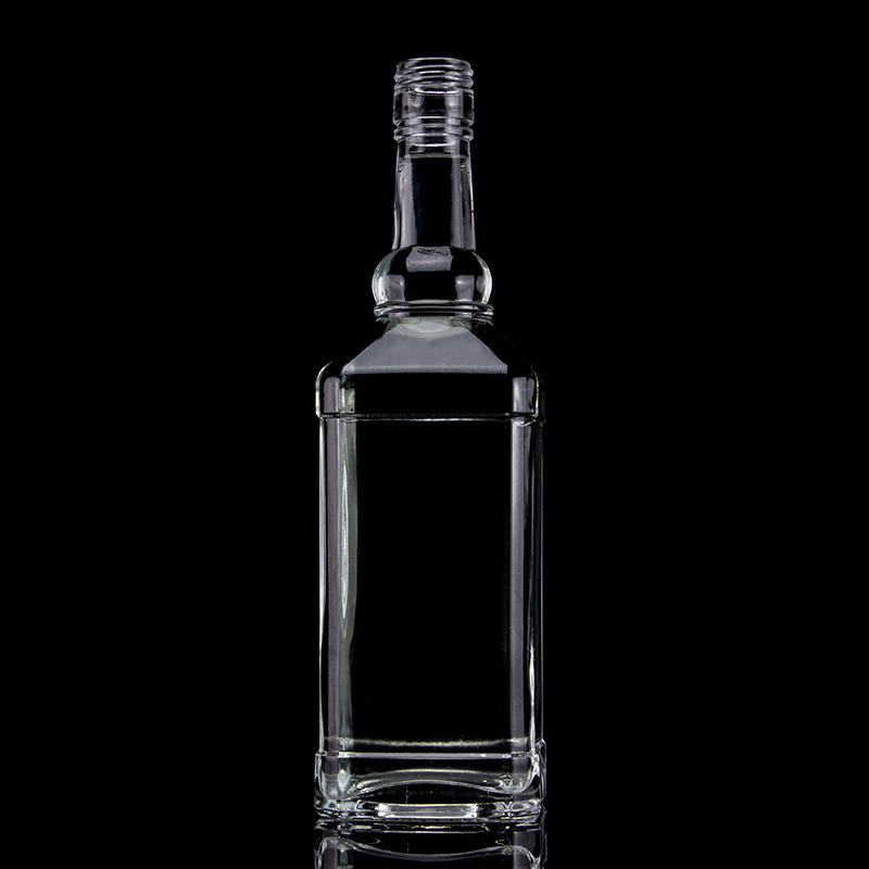 Flint Acid Etch Unique Shape Glass Bottles for Rum Liquor Brandy Whisky Vodka Tequila