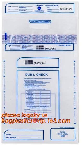 Security plastic bag with adhesive tape for cash, plastic money bag, Security Money Cash Bag For Airport/Bank and police