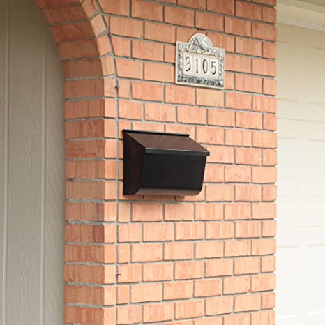 Wall Mount Locking Mailbox Large Capacity with Code Lock Black House Numbers Included