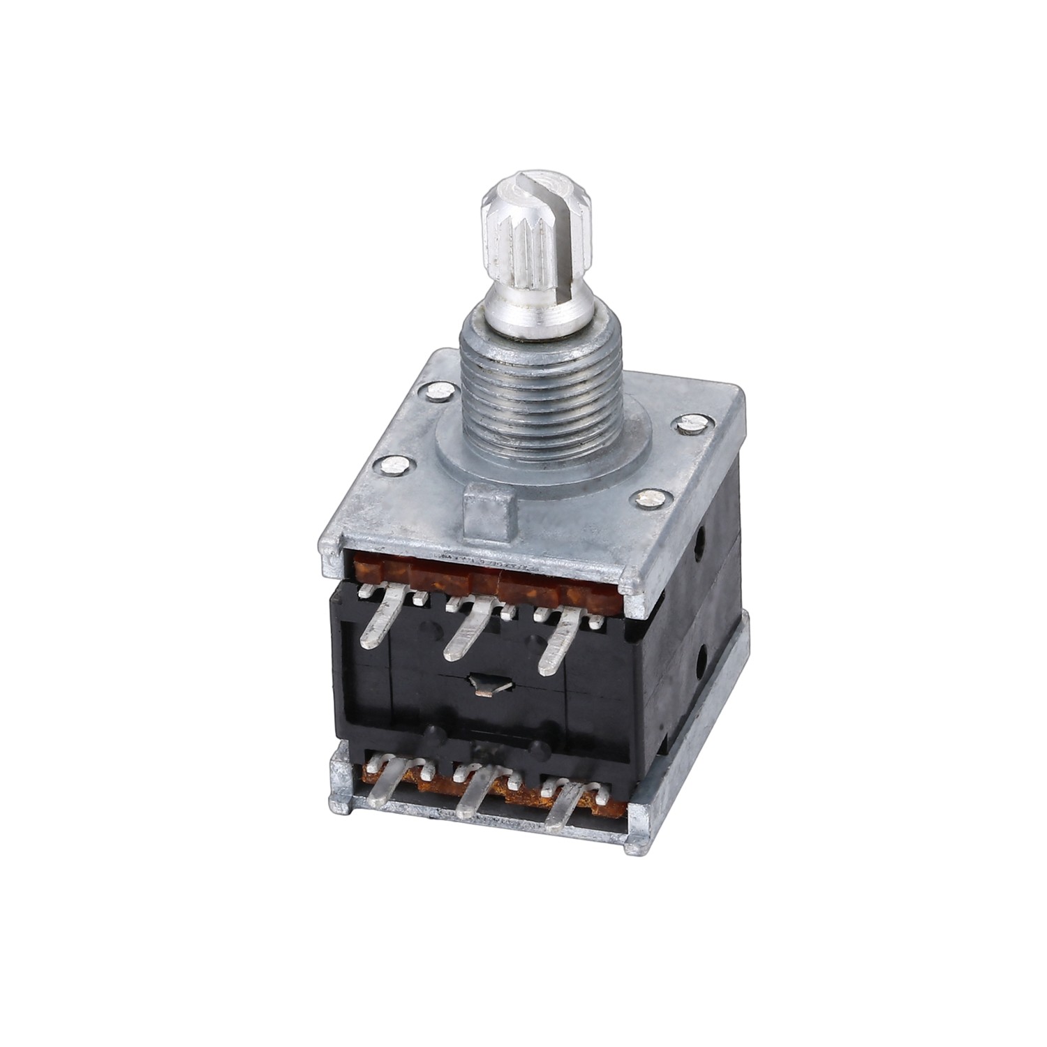 18 Type Double Potentiometer A50k 6 Shank With Thread Length 15MM Flower Step 21 Points