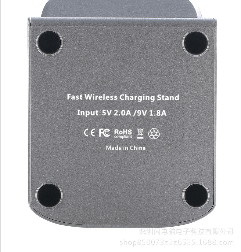 Qi 10W Wireless Charger Stand Electric 2 Coils Fast Charging Phone Holder
