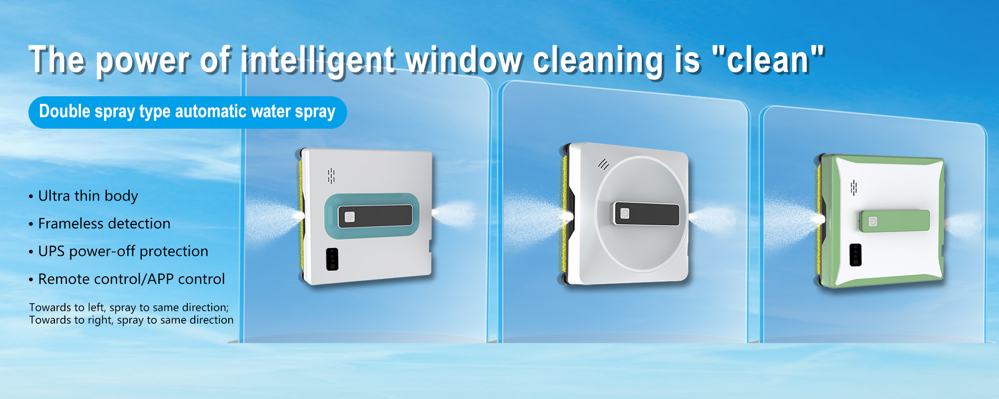 Smooth Window Washing Robot 65DB 72W High Rise Window Cleaning Robot