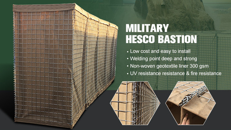 1.37*1.06*10m Barricade Military Hesco Barriers Galvanized Sand Bags Mil 10