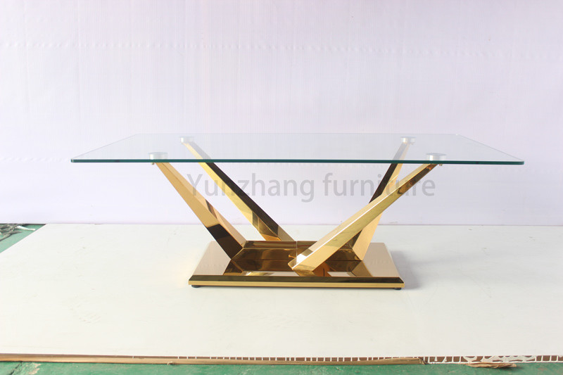 Modern stainless steel metal coffee table luxury marble coffee tea table