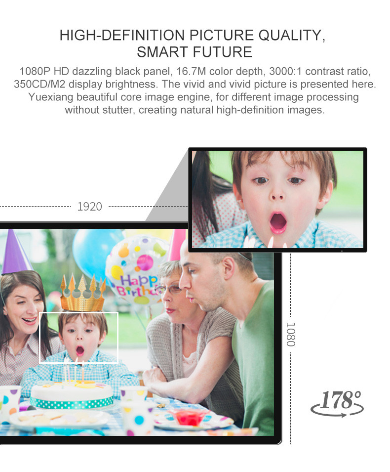 43" 55 Inch Explosion Proof Liquid Crystal Led Hotel Wall Mount LCD Display