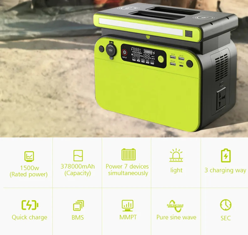 OEM ODM LiFePO4 lithium battery 500w Portable Solar Power Station Generator Lithium With LED Display