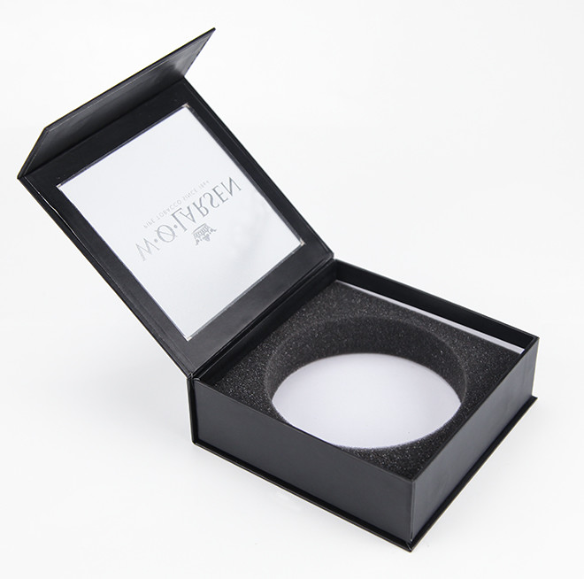 Cardboard Black Gift Packaging Box Custom CMYK And Pantone Color