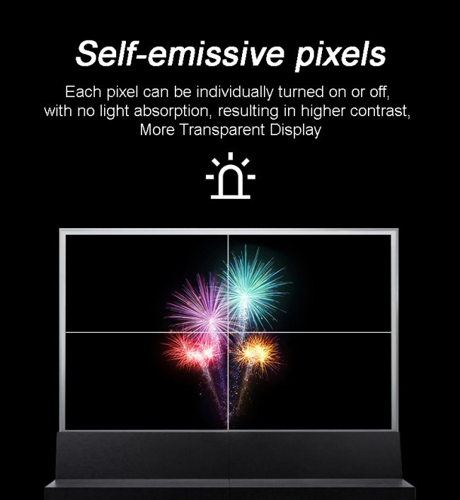 Aluminum Alloy Frame Transparent OLED Touch Display Advertising Player with High Brightness and 4K Ultra HD Resolution