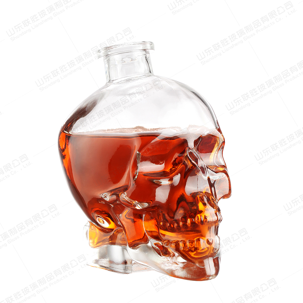 Collar Material Glass 750ML Crystal Head Wine Vodka Decanter for OEM/ODM Acceptable