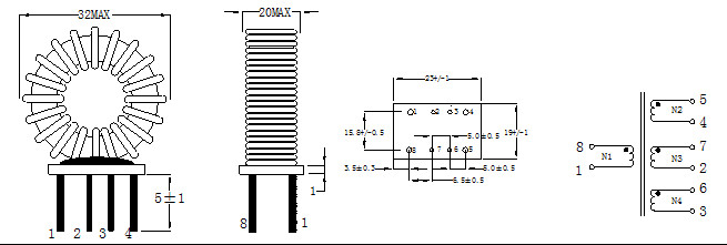 High Frequency Toroidal Common Mode Choke With Several Winding EMI Suppressor Low Loss